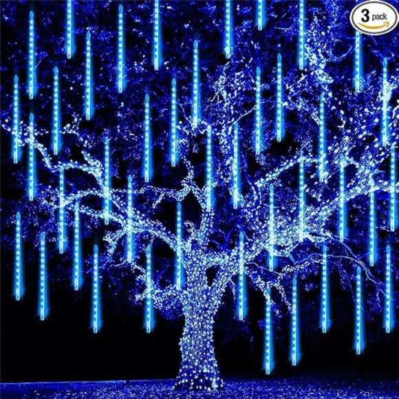 864 LED 12" 24 Tubes Waterproof Christmas Lights Snow Falling Rain Icicle - Picture 7 of 7